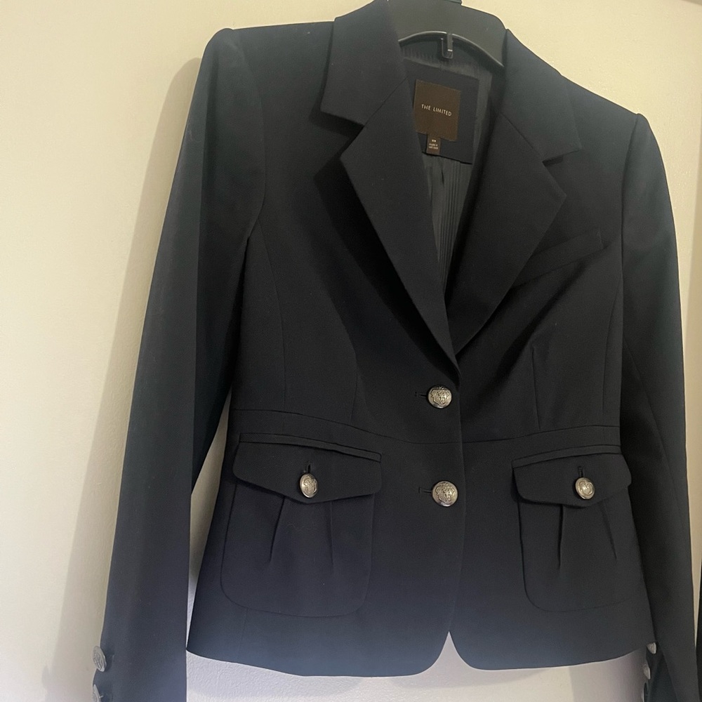 The Limited Navy Military Blazer